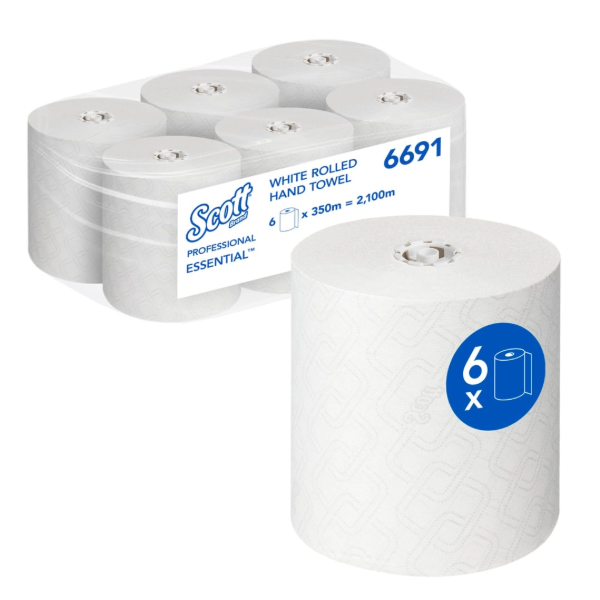6691 Scott Rolled Hand towels Airflex 350m- best in class from Orbit Industrial Scott Airflex technology 350m hand towel